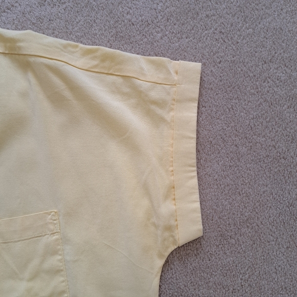 NWT Como Vintage Short Sleeved Yellow Blouse Medium Women's Button Up Shirt - Picture 10 of 15